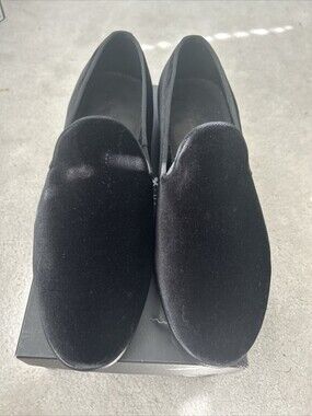 Hawes and Curtis Black Velvet Padded Loafer Size 11